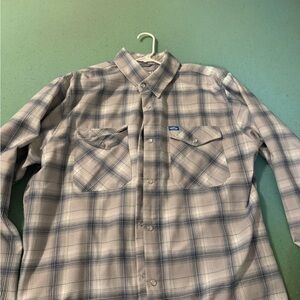 DIXXON Blue and Gray Plaid Button Down Shirt